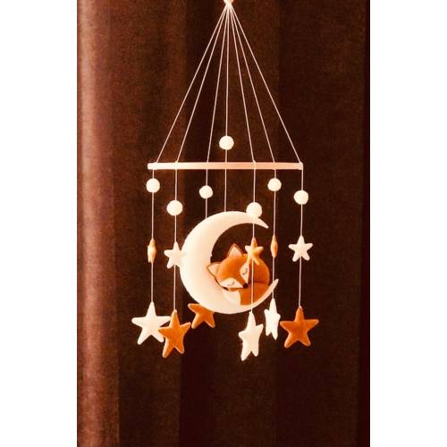 Fox mobile Woodland animals mobile handmade forest animals nursery jungle animals baby mobile fox baby shower gift fox hanging toys baby