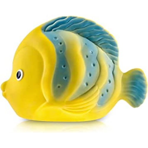 CaaOcho Pure Natural Rubber Baby Bath Toy - La The Butterfly Fish - Without Holes, BPA, PVC, Phthalates Free, Textured for Sensory Play, Sealed Bath Rubber Toy, Hole Free Bathtub Toy for Babies