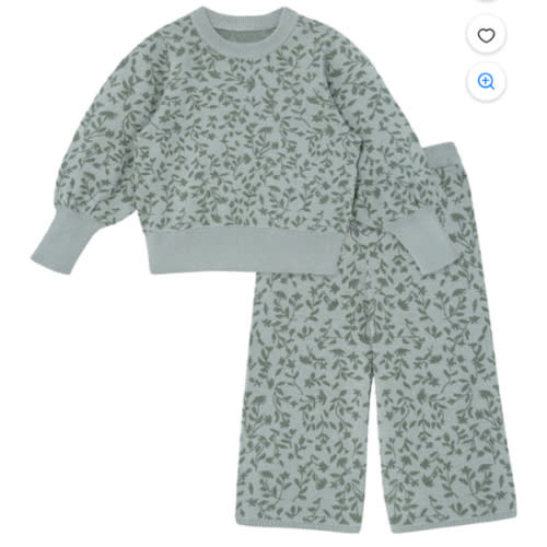 Modern Moments by Gerber Toddler Girl Jacquard Sweater Knit with Wide Leg Pant Set, Sizes 12M-5T - Walmart.com