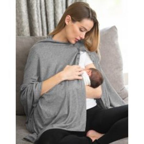Grey Nursing Cover Maternity Shawl