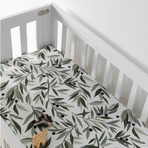 Mini Crib Sheet in GOTS Certified Organic Muslin Cotton