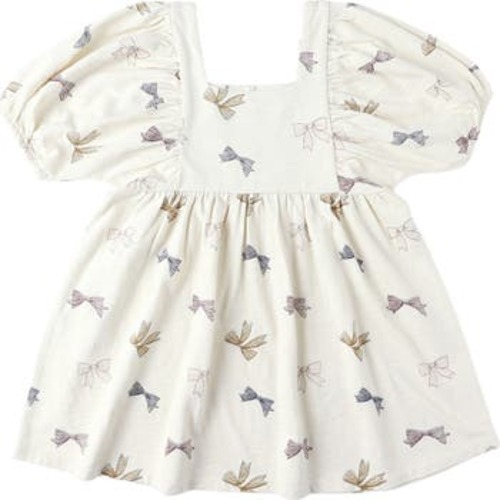 Brea Bow Print Empire Waist Dress, 6-12M