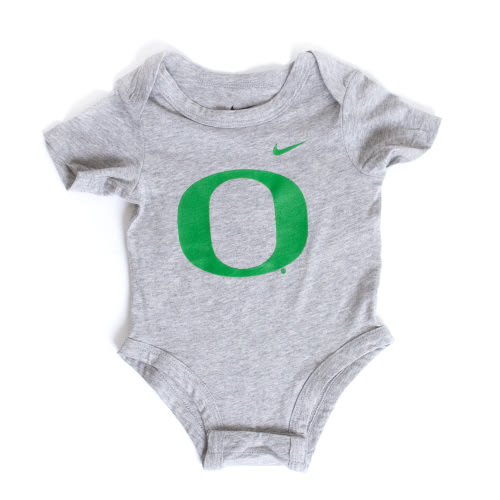 Infant Grey Nike Green O Onesie