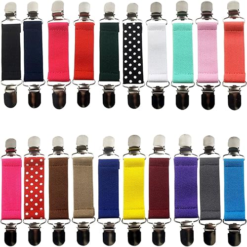 20PCS Winter Mitten Clips Elastic Fit Dress Clips Elastic Hat Clip Kids Glove Clips Stainless Steel Small Short Mitten Clips Strong Metal Mitten Glove Clips for Kids Adults
