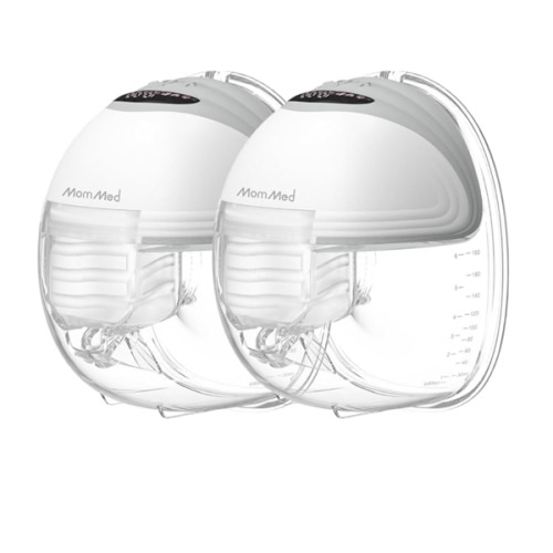 MomMed Wearable Breast Pump (Model S21) – Double Electric Hands-Free Breast Pump, Leak-Proof Design, 3 Modes (Stimulation, Expression, Auto) & 12 Vacuum Levels, Portable and Quiet, Gray, 2Pack