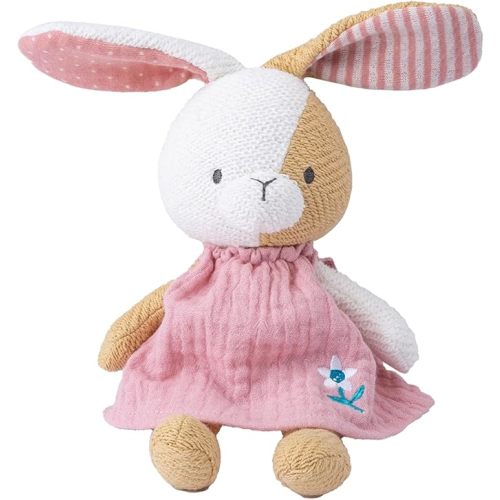Bunny Stuffed Animal Organic Cotton Baby Plush Toys, 5.5" Plush Bunny Soft Cuddly Toy Mini Bunny Toy for Babies and Toddlers
