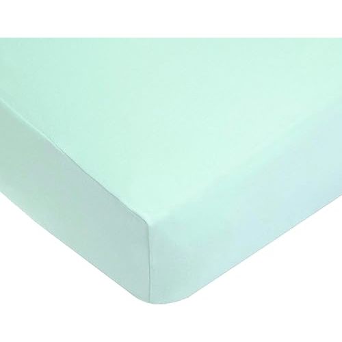 American Baby Company Fitted Crib Sheet 28" x 52", Soft Breathable Neutral 100% Cotton Jersey Sheet, Fair Aqua, for Boys and Girls, Fits Crib and Toddler Bed mattresses
