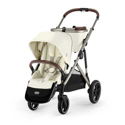 Cybex Gazelle S Single-to-Double Stroller - Taupe Frame / Seashell Beige