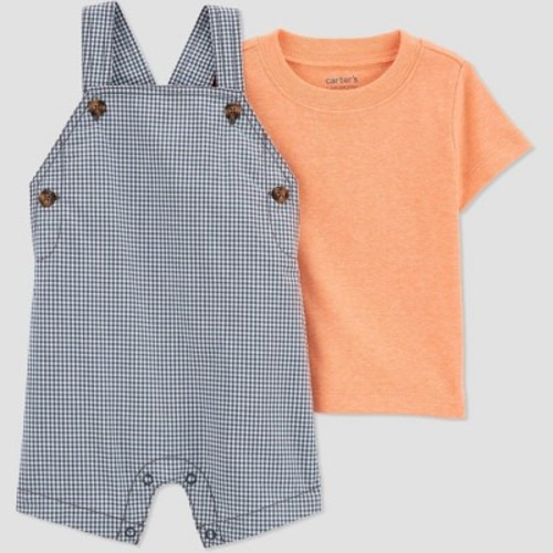 Carter's Just One You® Baby Boys' Gingham Overalls - Orange, Size: 6M