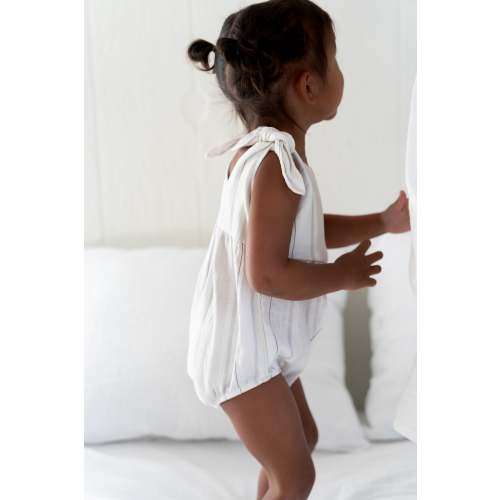 Tie Bubble Romper ‘Sunday Stripe’