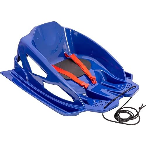 SportsStuff Plastic Toddler Sled with Seat Belt – Safe, Lightweight Baby Snow Sled