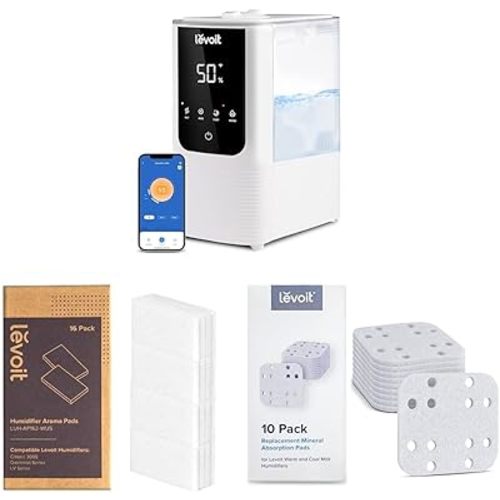 LEVOIT OasisMist Smart Cool and Warm Mist Humidifiers & Aroma Pads 16 Pack, Humidifier Replacement Filters & Humidifier Replacement Filters 10-Pack