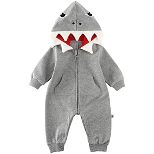 Fairy Baby Infant Baby Shark Costumes Onesie Hoodie Romper 3D Cartoon Cute Jumpsuit Bodysuit for Toddler Boys Girls 3-24M