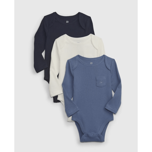 Baby First Favorites TinyRib Bodysuit (3-Pack) in bainbridge blue, size: 6-12 M