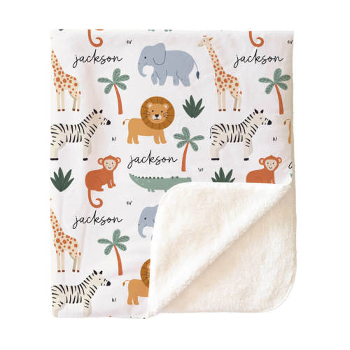 Safari Snuggles Personalized Kids Blanket