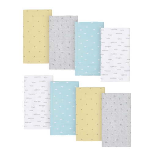 Gerber Baby Boy or Girl Gender Neutral Flannel Burp Cloths, 8-Pack