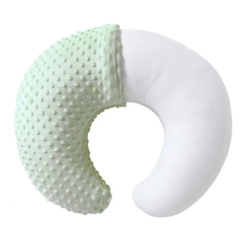 Nursing Pillow and Positioner, Breastfeeding, Bottle Feeding, Baby Sitting Support with Removable Ultra Soft Cover, Tummy Time Support for Baby Boys and Girls (Green)