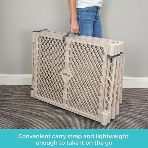 Toddleroo by North States Superyard 8 Panel Free Standing Play Yard, Indoor or Outdoor Baby Playpen, Baby Gate. Made in USA. 6.5 feet corner to corner play pen (26" Tall, Sand) - 8-Panel