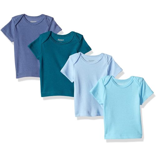 Hanes Baby-Boys Hanes Baby T-Shirt, Flexy Soft Stretch Shirt, Expandable Shoulder, 4-Pack