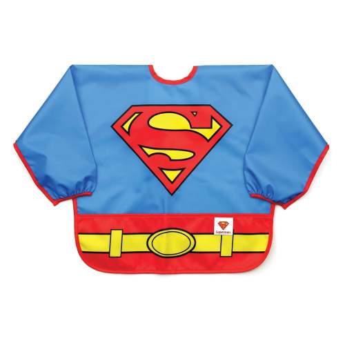 Superman Sleeved Bib for Baby & Toddler 6 to 24 months | Bumkins Baby