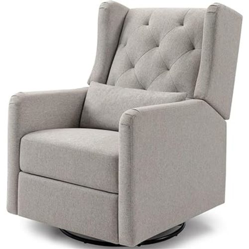 DaVinci Everly Recliner and Swivel Glider in Performance Grey Eco-Weave, GREENGUARD Gold Certified, Water Repellent & Stain Resistant
