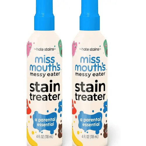 Miss Mouth's Messy Eater Stain Treater Spray - 4oz 2 Pack Stain Remover - Newborn & Baby Essentials - No Dry Cleaning Food, Grease, Coffee Off Laundry, Underwear, Fabric