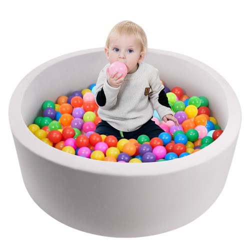 Hawsaiy Foam Ocean Ball Pit for Baby Infants and Toddlers Ages 1-3, Soft Round Play Area for Indoor/Outdoor Use, No Balls Included, Gray