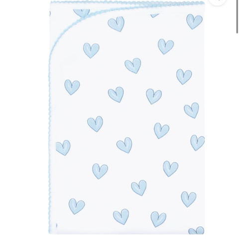 Blue Heart Print Blanket