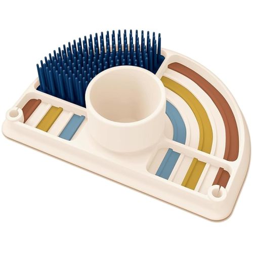 Dr. Brown's 2-in-1 Dry & Prep Silicone Mat, Silicone Baby Bottle Drying Mat with Removable Pegs for Baby Essentials, Built-in Bottle Prep, BPA-Free