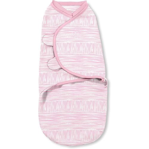 SwaddleMe Natural Position 2-in-1 Swaddle with Easy Change Zipper - Size Small/Medium, 0-3 Months, 1-Pack (Sugar Stripes )