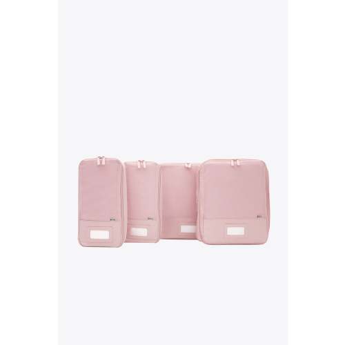 BÉIS 'The Compression Packing Cube Set' in Atlas Pink - Pink 4-Piece Set Of Packing Cubes For Carry-On Bag