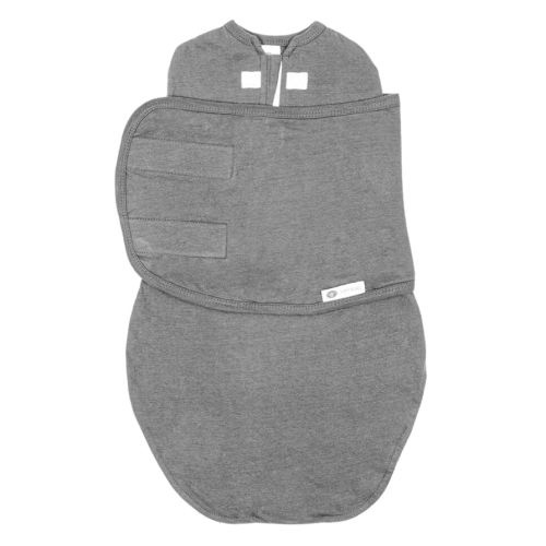 embé 2-Way Starter Baby Swaddle, 6-14 lbs, Newborn Sack 0-3 Months, Zip, Hook & Loop 0-3 Months Baby Wrap, Hip Healthy, Infant Swaddle - Slate