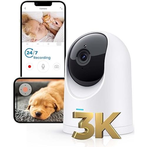ANMEATE 3K 5MP Security Camera, Pet/Dog/Baby Camera with Phone app,Color Night Vision, Human/Pet Auto Tracking, 2-Way Audio, Night Vision, Cloud & SD Card Storage