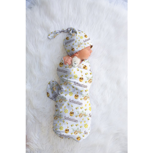 Bee Swaddle, Newborn Swaddle, Bumblebee Nursery Decor, Bee Theme Baby Shower Gift, Bee, Honeycomb Decor, Lightweight Blanket, Custom Swaddle