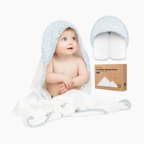 KeaBabies Luxe Hooded Towel - Whales