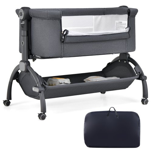 Babyjoy 3-in-1 Portable Baby Bassinet Bedside Sleeper Cradle with - See Details