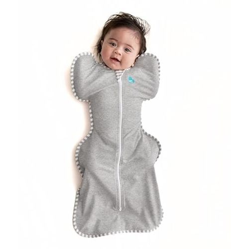 Love to Dream Swaddle UP, Baby Sleep Sack, Self-Soothing Swaddles for Newborns, Improves Sleep, Snug Fit Helps Calm Startle Reflex, New Born Essentials for Baby, 1.0 TOG, 5-8.5 lbs, Gray