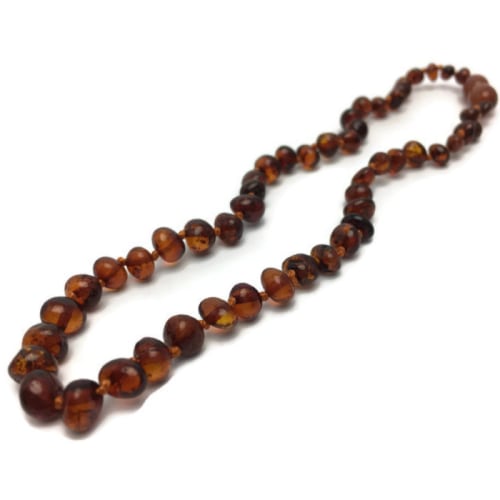 Polished Cognac Baltic Amber Teething Necklace | Baltic Essentials
