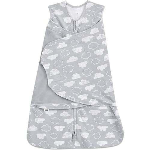 HALO 100% Cotton Sleepsack Swaddle, 3-Way Adjustable Wearable Blanket, TOG 1.5, Clouds, Newborn, 0-3 Months