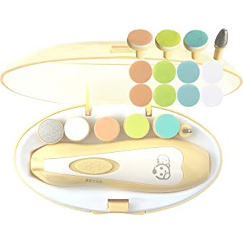 Baby Nail Clippers 20 in 1 by Royal Angels | Safe Electric Baby Nail Trimmer, Baby Nail File Kit, Additional Replacement Heads, Newborn Toddler Toes and Fingernails, Trim and Polish (Yellow)