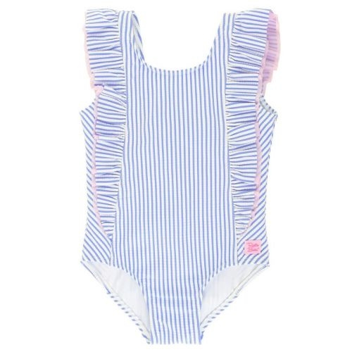 Rufflebutts Periwinkle Blue Seersucker Waterfall One Piece - Periwinkle Blue Seersucker, Size : 12-18 Months