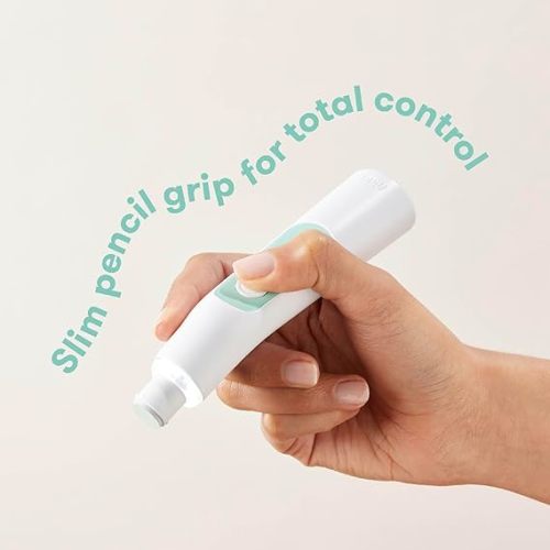 Frida Baby Electric Nail Buffer | Safe + Easy Baby Nail File, Baby Nail Clippers + Nail Trimmer Kit for Newborn, Toddler, Children's Fingernails/Toenails, 4 Buffer Pads, LED Light, Storage Case, White