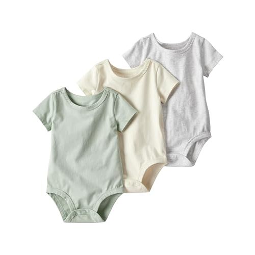 little planet by carter's Unisex 3-pack Short Sleeve Bodysuits Made With Organic Cotton