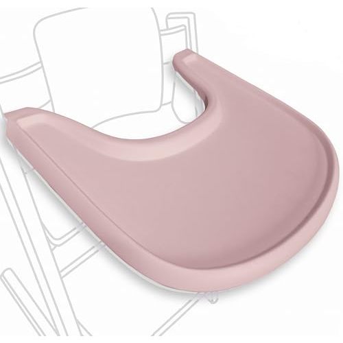 High Chair Tray Compatible with Stokke Tripp Trapp Chair – Matte Dusty Pink – NO Suction Plate Feature – Ergonomic Curved Design – BPA-Free, Easy to Assemble