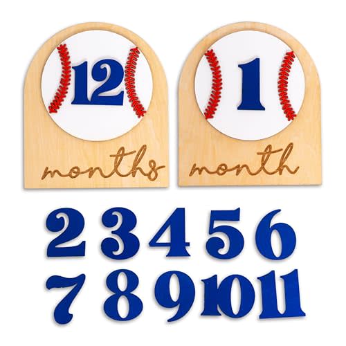 Baseball Monthly Milestone Baby Disc - Rookie of the Year, Sports Monthly Markers for Baby Photo Prop, Baby Shower, Month Photos