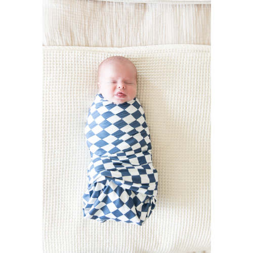 DENIM BLUE + WHITE CHECKER | SWADDLE