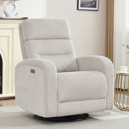 Latitude Run® Beppino 33"W Modern Power Swivel Rocker Glider Recliner with USB and Type-C Charge & Reviews | Wayfair