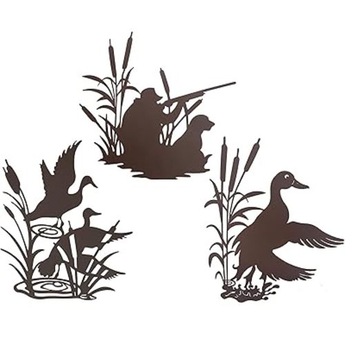 J-Fly Farm Wall Decor Hunter Wall Decor Hanging Hunting Room Decor Rustic Home Wall Art Sculpture Living Room Bedroom Bathroom Decor