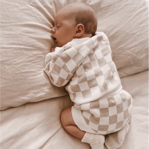 Checkered Jacquard Pullover Sweater