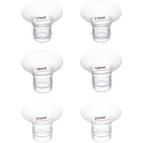 6pc Flange Inserts 17/19/21mm for Momcozy S9 Pro Hands Free Breast Pump,Compatible with S9/S10/S12 Wearable Breast Pump.Suitable for Medela,Spectra Shields/Flanges,Reduce 24mm to Correct Size,2pc/Each